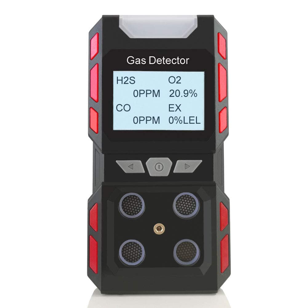 GEALDEN 4 Gas Monitor Multi Gas Detector Sound Light Shock 4 Gas Meter Tester Analyzer Rechargeable Portable Gas Detector - 2 Years Detector
