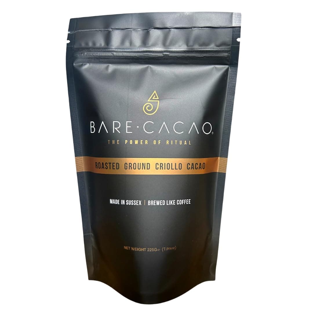 Bare Cacao, Roasted ground nibs, New Coffee Alternative Drink, sugarfree, Ultra low Caffeine and Gluten Free Beverage, Suitable for Vegan and Diabetic, source of Antioxidants, Magnesium