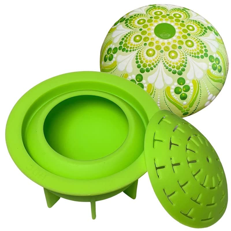 Silicone Mold for Making Smooth Rocks and Stones for Art - Includes Dome Template - Design #1 by Happy Dotting Company - Reusable for Art Including Mandala Dotting - Drawing Painting DIY Crafts