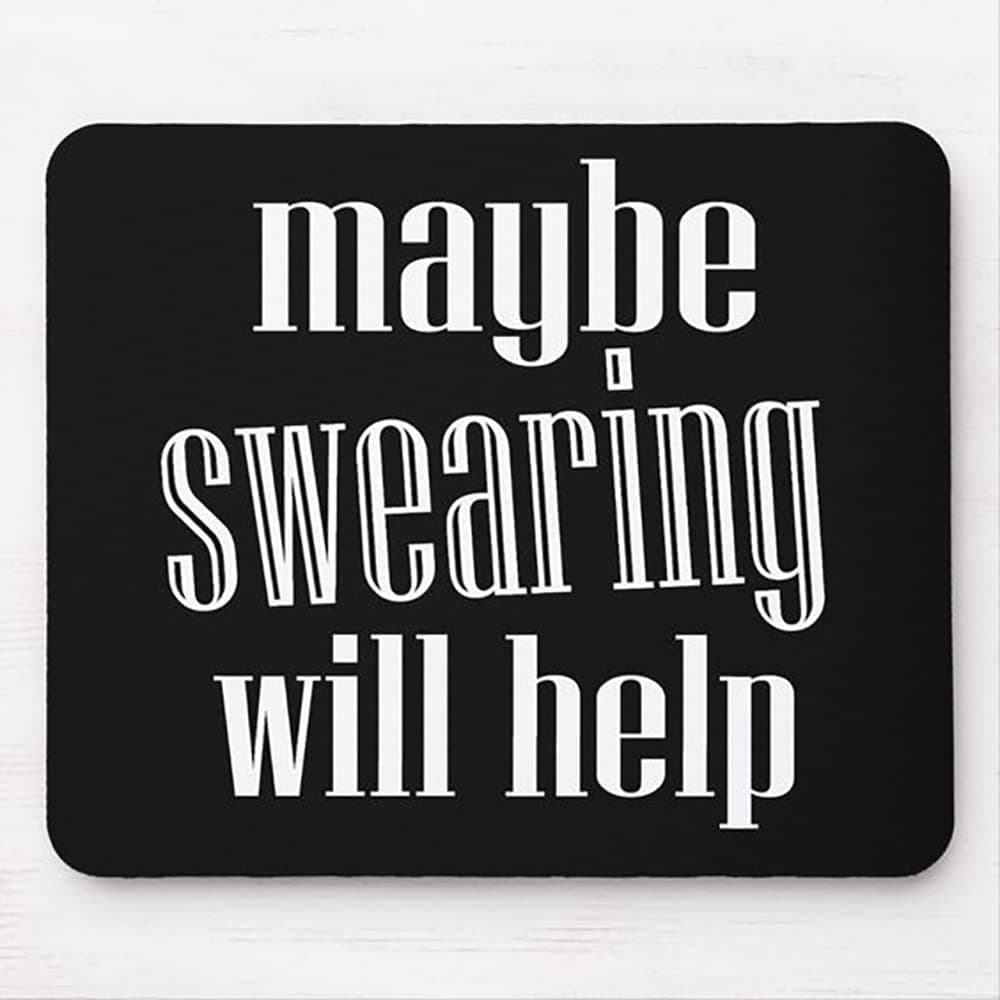Maybe Swearing Will Help Mouse Pad Fight Fist Mouse Mat for Laptop Computer Non-Slip Rubber Base Black (9.5X8inch) Color:Maybe Swearing Will Help