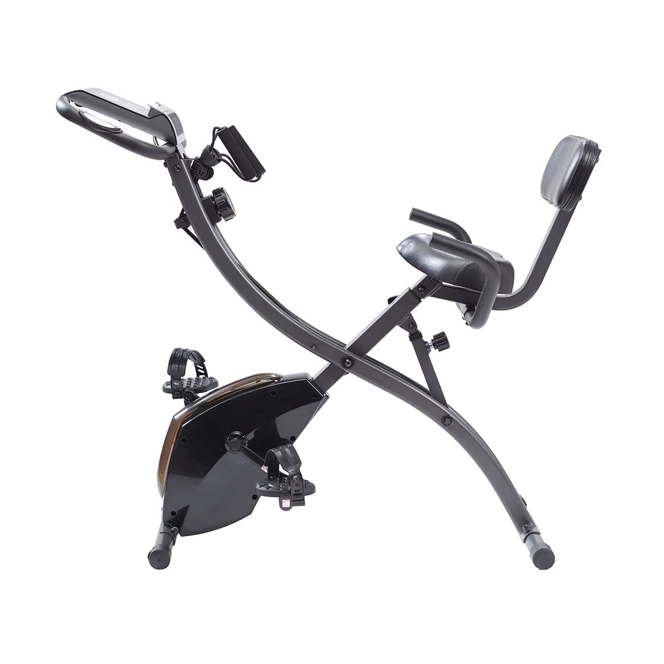 High Street TV Slim Cycle - 2-in-1 Stationary Flat Fold Exercise Bike - For Full Body Cardio - Strength & Resistance Training - Built-In Resistance Bands - Easy Storage - 8 Levels