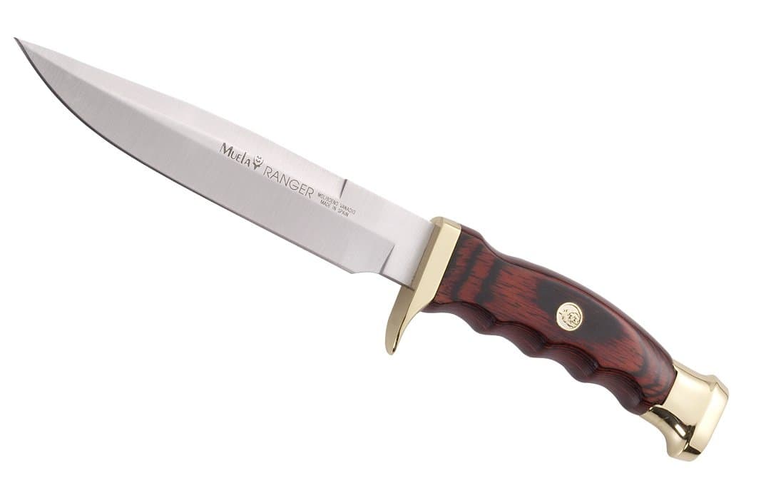 MUELA RANGER-14R Coral Pakkawood Handle Hunting Knife with Leather Sheath