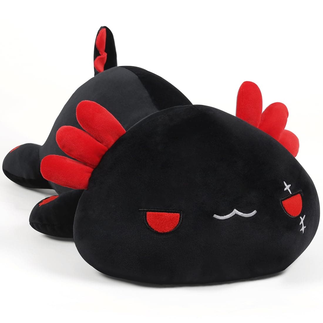 Black Axolotl Plush Pillow Cute and Soft Axolotl Stuffed Animal Kawaii Plushie Toy Great Gift for Kids, 12"