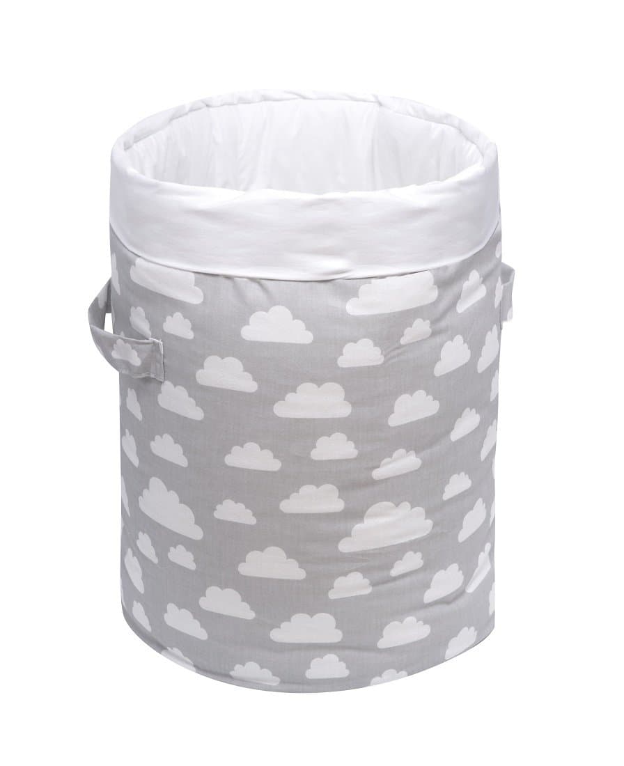 KempKids Sango Trade Cotton Round Large Storage Basket Toy Organizer Laundry Hamper Nursery Size 35 x 45 cm (H) Clouds