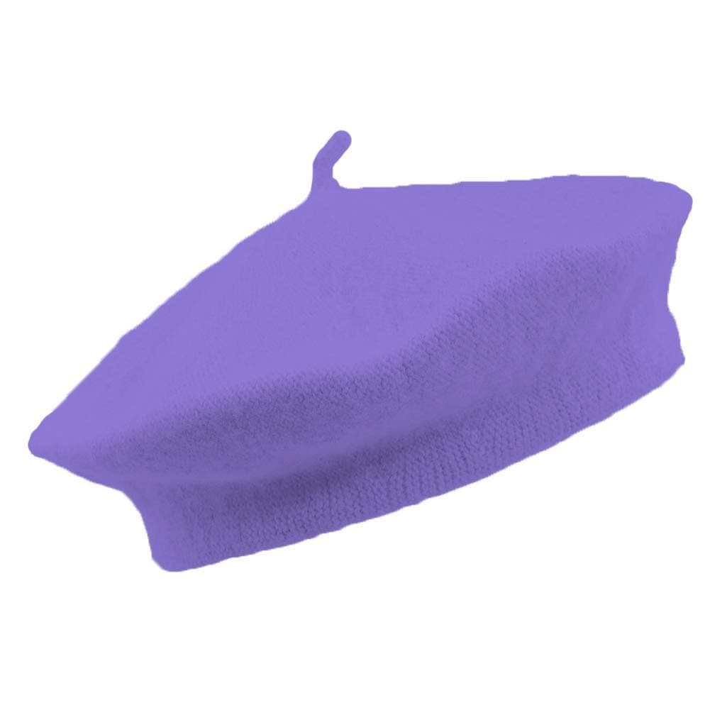 11" Purple Wool Blend French Artist Beret Cap