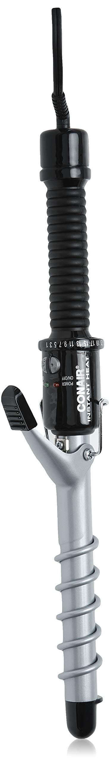 ConairInstant Heat Spiral 3/4-Inch Curling Iron, spiral guide on barrel to help achieve spiral curls – for use on short to medium hair