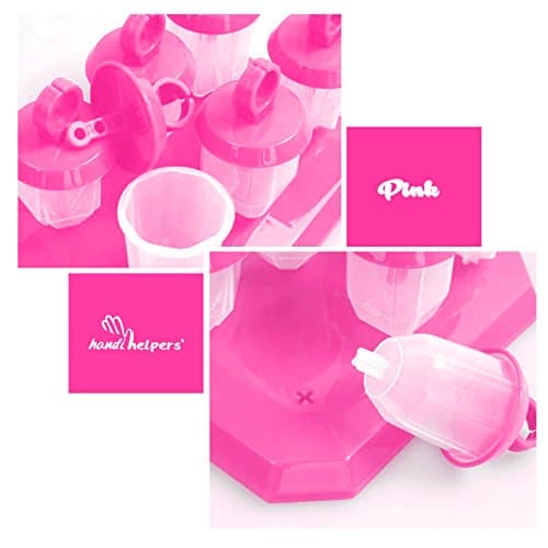 Adorable Mini Ring Jewel Popsicle Molds Popsicle Maker Mold w/ Drip Guard Handles (Pink)