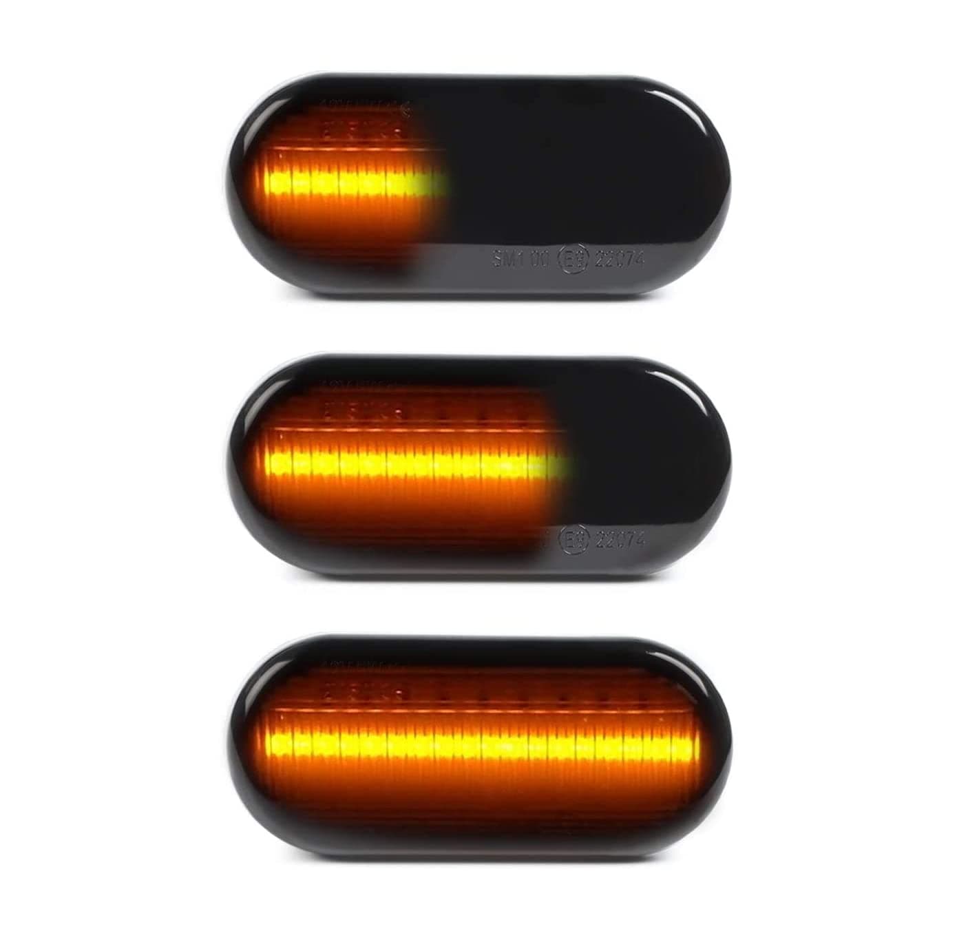 Dynamic Side Indicator for VW-SEAT-FORD-SKODA, Amber Turn Signal Light for Fiesta C-Max Focus Fusion Bora Golf Jetta Passat Polo Sharan Vento Ibiza Citigo Felicia, LED Side Marker, Smoked