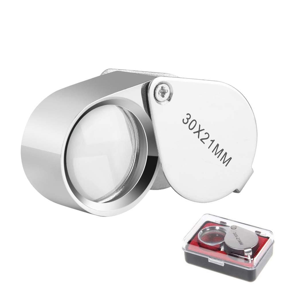 Pocket Jewelry Loupe 30x 21mm Jewelers Loop Eye Magnifying Glass Foldable Magnifier