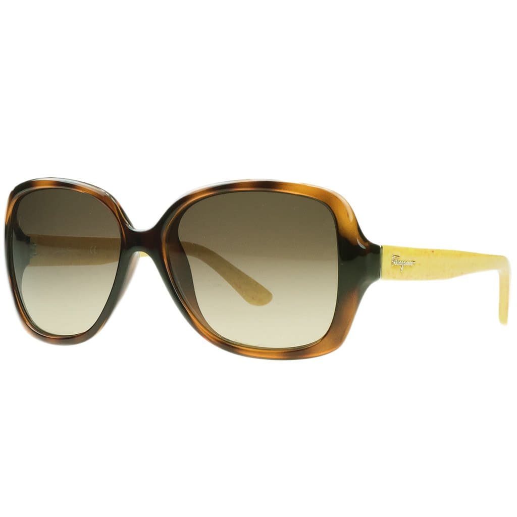 Salvatore Ferragamo Sunglasses SF715S 226 Havana Yellow Wood 56 15 135