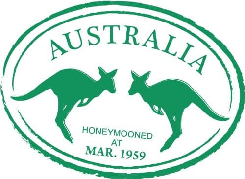 Australia Passport Stamp Car Bumper Sticker Decal 5" x 4"