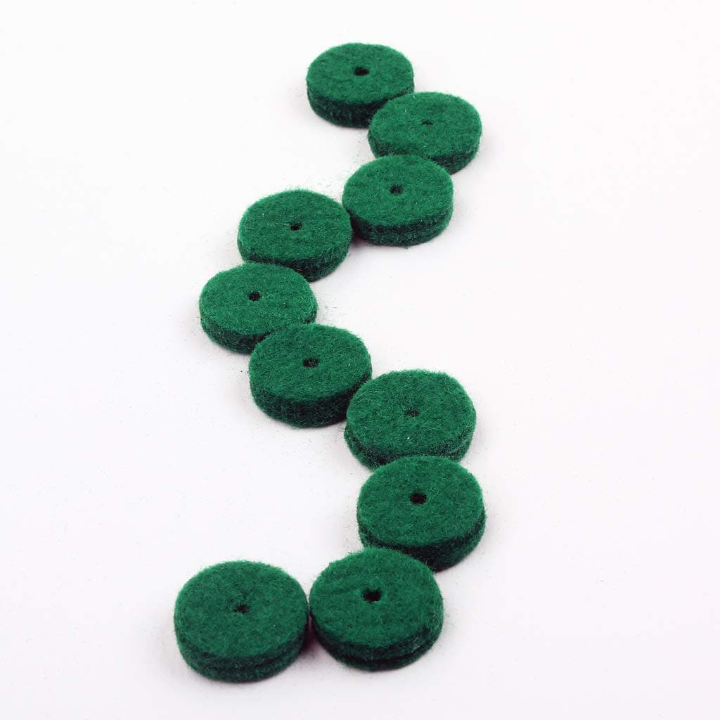 Alnicov 22MM Piano Felt Front Rail Regulating Punchings Green Keyboard Balance Washers Repair Parts Pack of 90