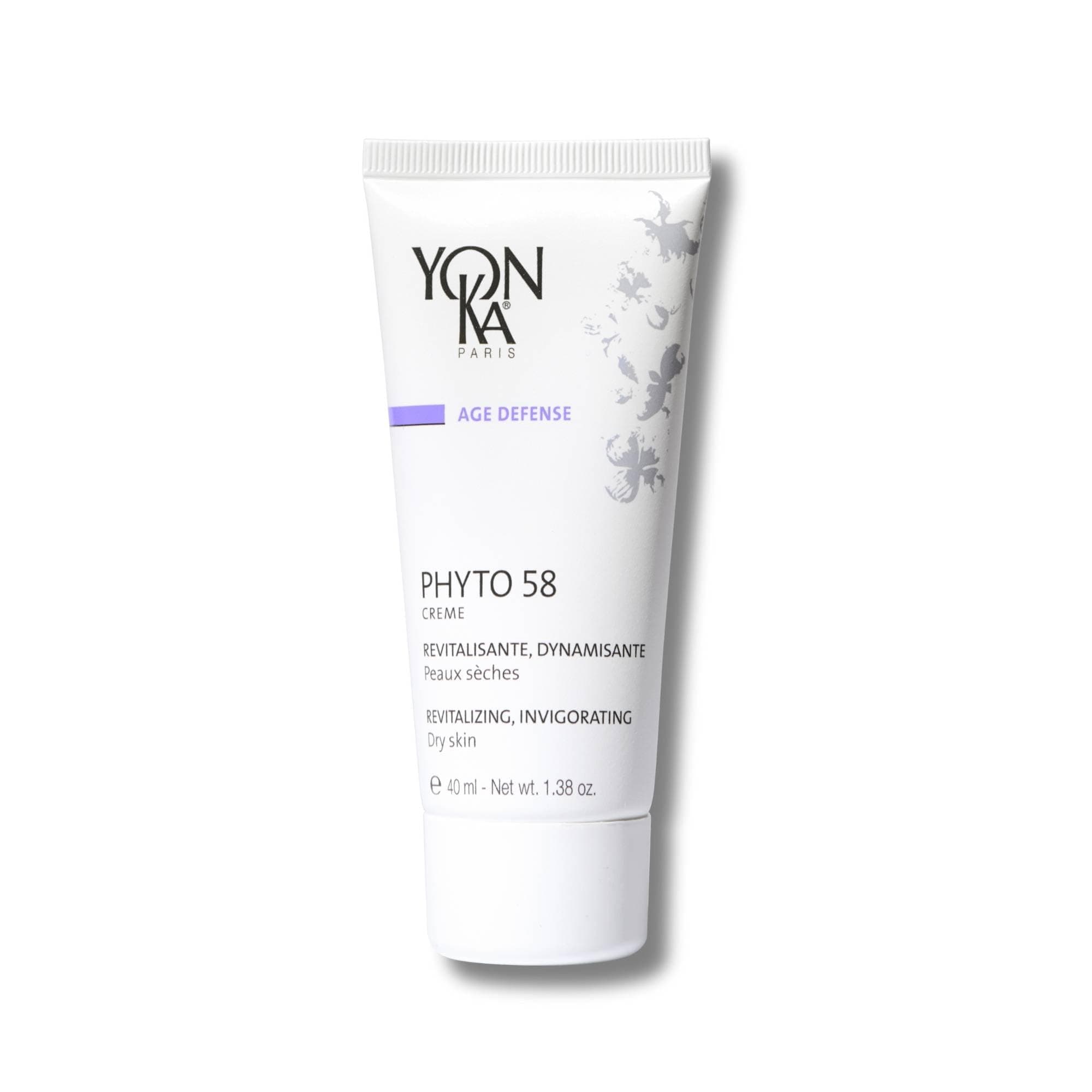 Phyto58 Yonka Revitalising Night Cream for Dry Skin 40ml | Purifies, Regenerates and Brightens Tired Skin | Dermatologically Proven Efficacy Within 28 Days ! 89% Natural Ingredients