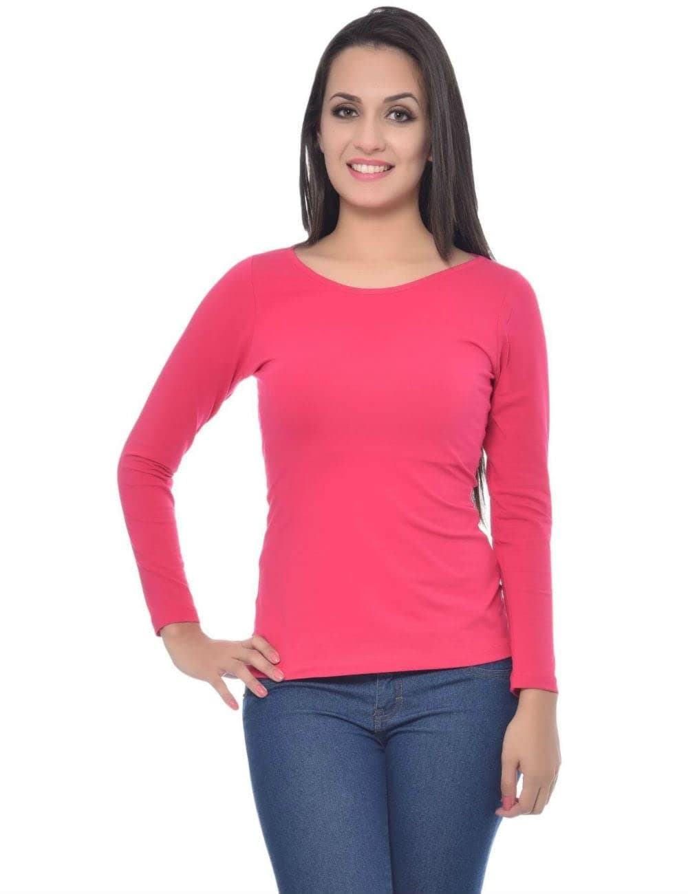 Frenchtrendz Cotton Spandex Bateu Neck Top