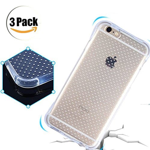 [3-Pack]Crashproof Protector Case for iPhone 6 6s, Lubar [Liquid Skin] [0.4mm Ultra Clear] Soft Flexible Extremely Thin Gel TPU Transparent Skin Scratch-Proof Case for iPhone 6/6s(4.7 inch) - Clear