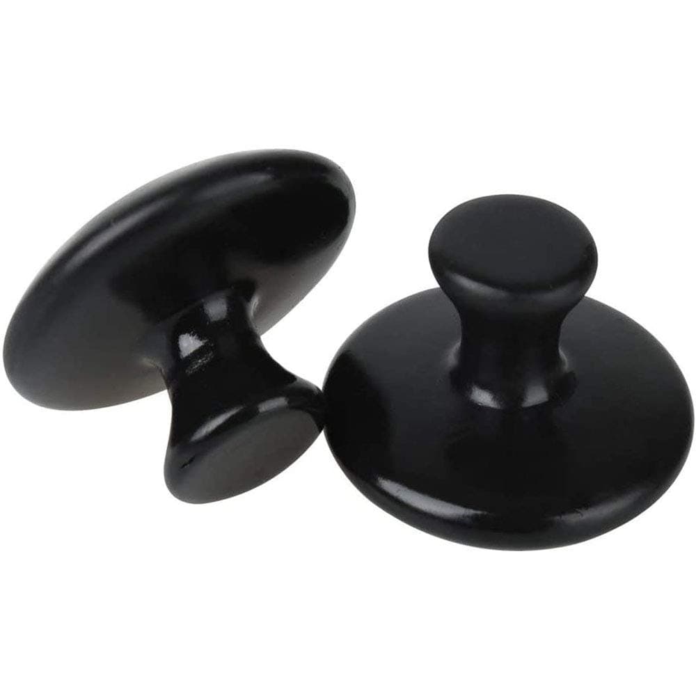 2Pcs Hot Stones Mushroom Shaped Massage Stones Warmer Natural Hot Stones Tools for Body Face for Essential Massage Spa Massage Therapy Black
