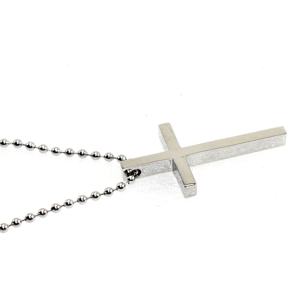 LeexGroupChristmas Gift Luxury Cross Pendant Stainless Steel Necklace Chain for Men/Women With Gift Box (Round Necklace+Small Cross)