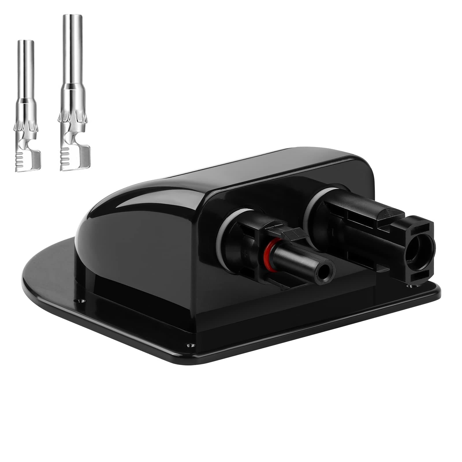 LAOJUSolar Cable Entry Gland Waterproof ABS Double Cable Gland Box Roof Cable Entry Gland Solar Panel Connector Junction Box for Solar Panels Caravans Motorhome Boats