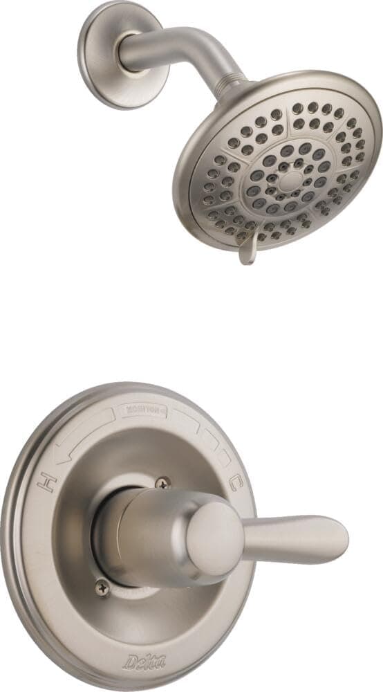 Delta Faucet Lahara 14 Series Single-Handle Shower Faucet, Shower Trim Kit with 5-Spray Touch-Clean Shower Head, Stainless T14238-SS (Valve Not Included)