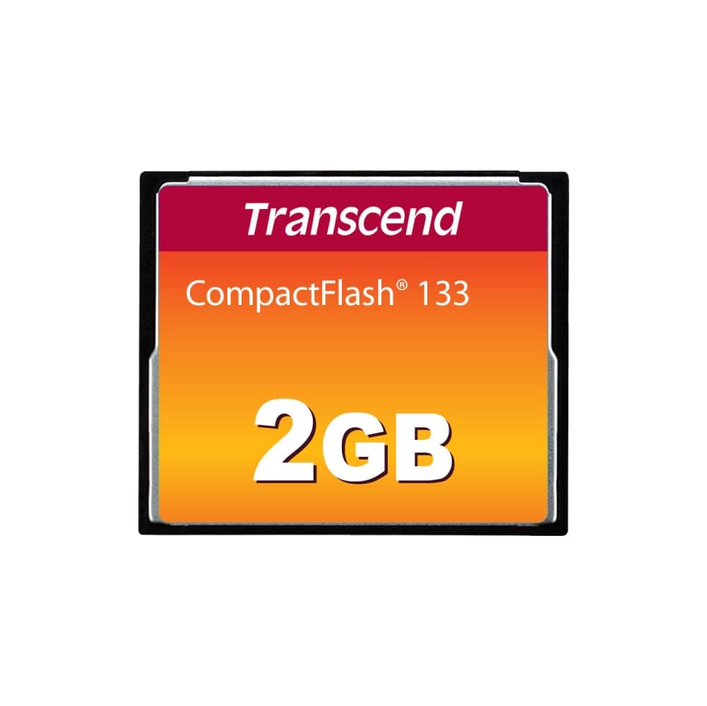 Transcend 2GB CompactFlash 133 Memory Card (CF Card) Up to 50/20 MB/s, Supports Ultra DMA transfer mode 4 with MLC NAND Flash appropriate for entry-level DSLRs TS2GCF133