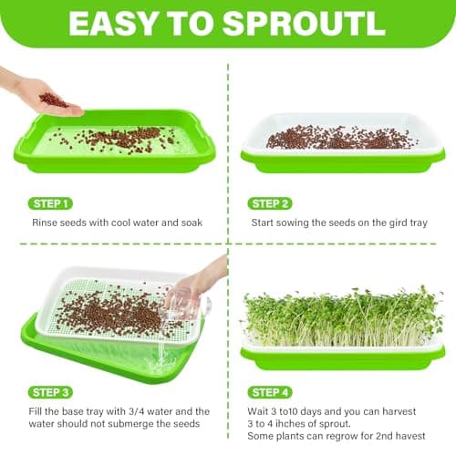 Germination Trays for Sprouts Propagation Set Germination Tray: 5 Pieces Cress Propagation Trays Seed Tray Germination Tray Sprouts Growing Set for Indoor Growing of Mung Beans Wheatgrass