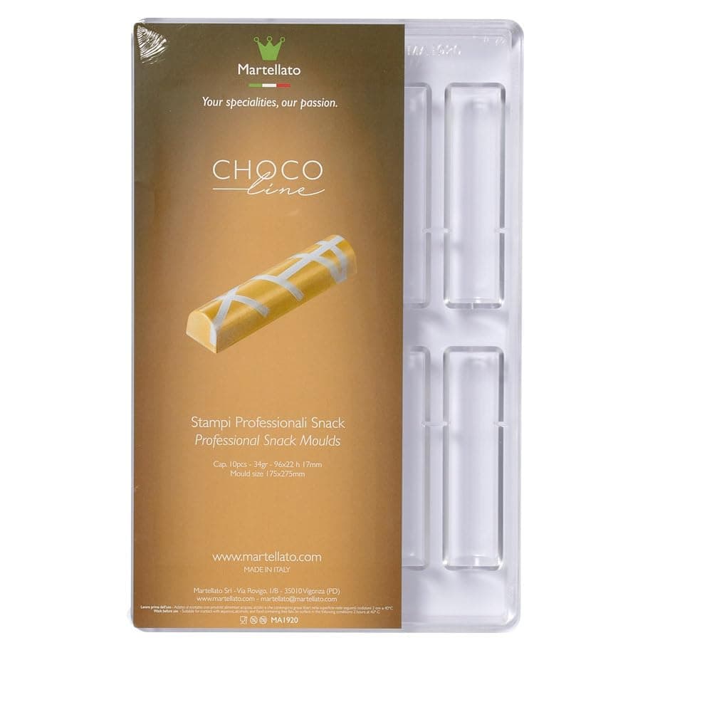 Martellato Polycarbonate Chocolate Mold, Half-Round Bar (Log) 96mm