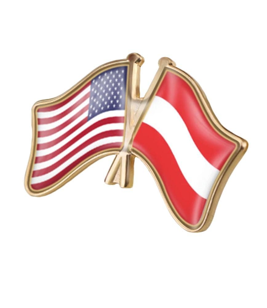 vmcoatdu USA American and Germany Deutschland Friendship Flag Cross Connection Pin Brooch Badge for Hat Cap Clothing Backpack Pin