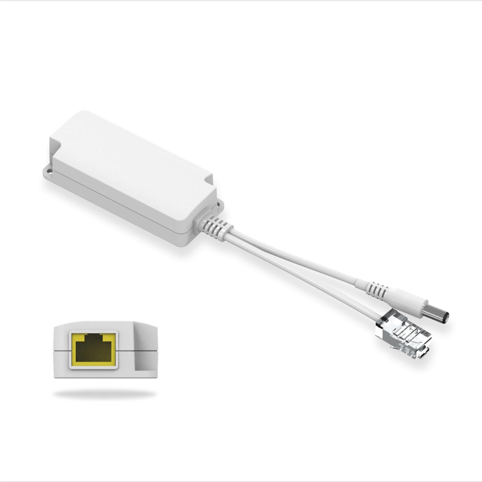 PoE Splitter 5V2.5A Output DC Plug Compatible 5.5x2.5mm & 5.5x2.1mm, IEEE802.3af Standard Compliant PoE Power Adapter for Security IP Camera/Voip Phone/AP, PTD-AF-5V