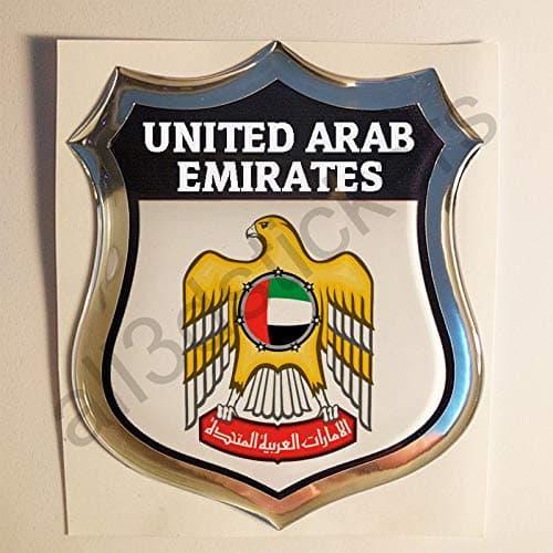 All3dstickers Sticker United Arab Emirates Resin 3D Emblem United Arab Emirates Coat of Arms Domed Doming