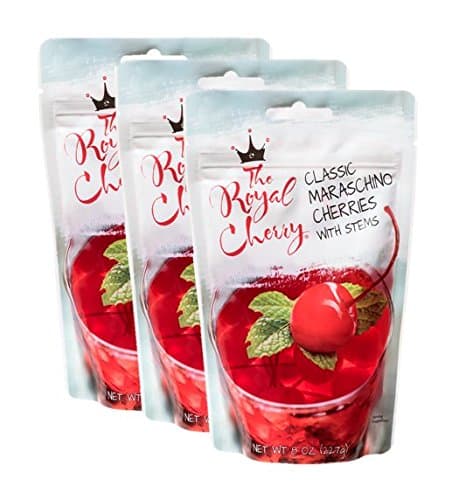 The Royal Cherry Classic Maraschino Cherries with Stems, 8 Ounce (Pack of 3)