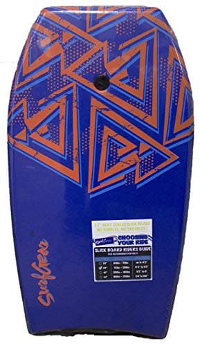SurfGear Slick Hard Bottom Body Surfing Bodyboard - Heat Sealed for Maximum Durability (37 Inch, Blue/Orange)