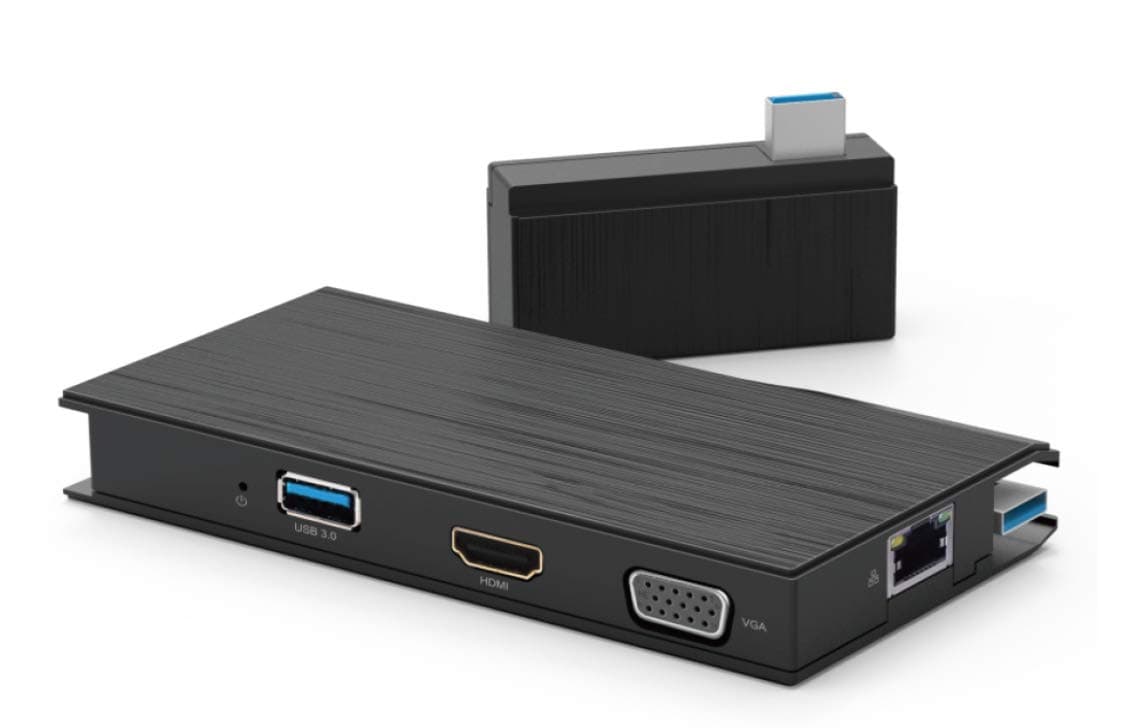 VisionTekVT100 Portable USB-A Dual Monitor Hub - 1x HDMI, 1x VGA, 2x USB Ports, micro/SD Reader, Ethernet for Windows