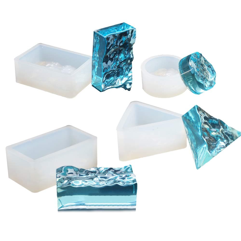 SEVEN HITECH Silicone Resin Kits Jewelry Casting Mould Tools for Epoxy Resin Jewelry Making Earring Pendant DIY Crafts Set of 6 pcs