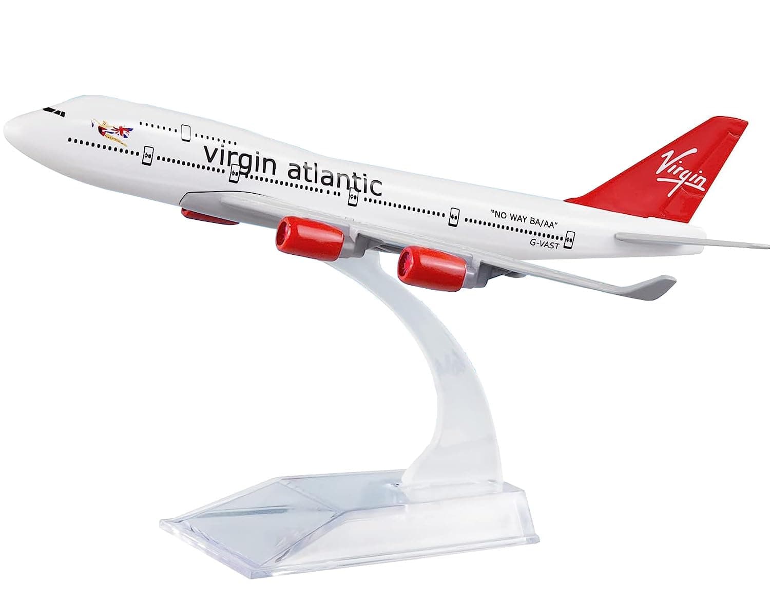 Premify 16cm Virgin Atlantic Airways 747 Airbus Alloy Metal 1:400 Scale Diecast Airplane Static Decoration Aircraft Model Toy Plane Model Aircraft & Holder