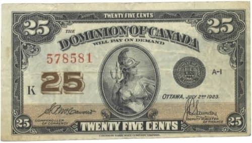 Canada 1923 25 Cents, Pick 11b