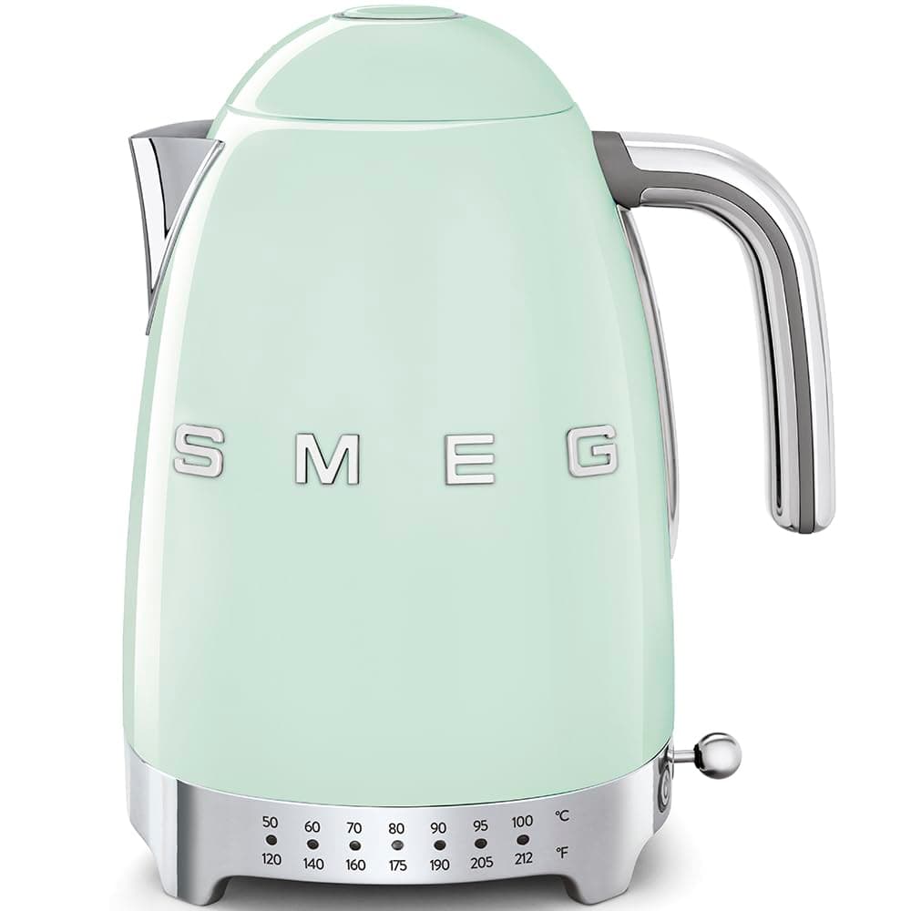 7-Cup Variable Temperature Electric Kettle - Retro Style Aesthetic with Advanced Technology - Stainless Steel, 1400W, 120V, 360° Swivel Base, Keep Warm Function (Pastel Green)