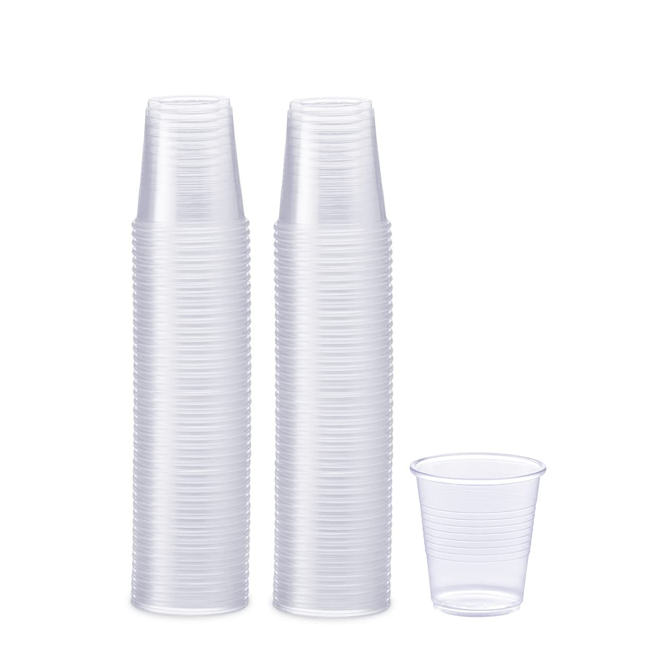 GUSTO Clear Plastic Cups [3 oz - 100 Count] – Small Disposable Drinking Cups for Water, Mouthwash, Bathroom, Tasting & More – Crystal Clear, BPA-Free, Durable Polypropylene (Formerly Comfy Package)