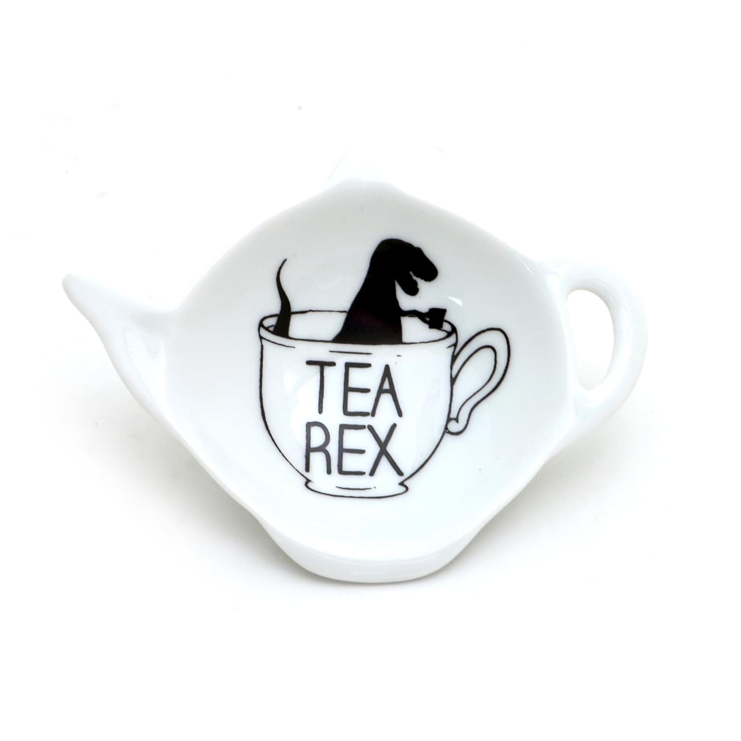 Tea Rex Teabag Holder, Teapot Shaped Tea Bag Dish - Lennymud by Lorrie Veasey