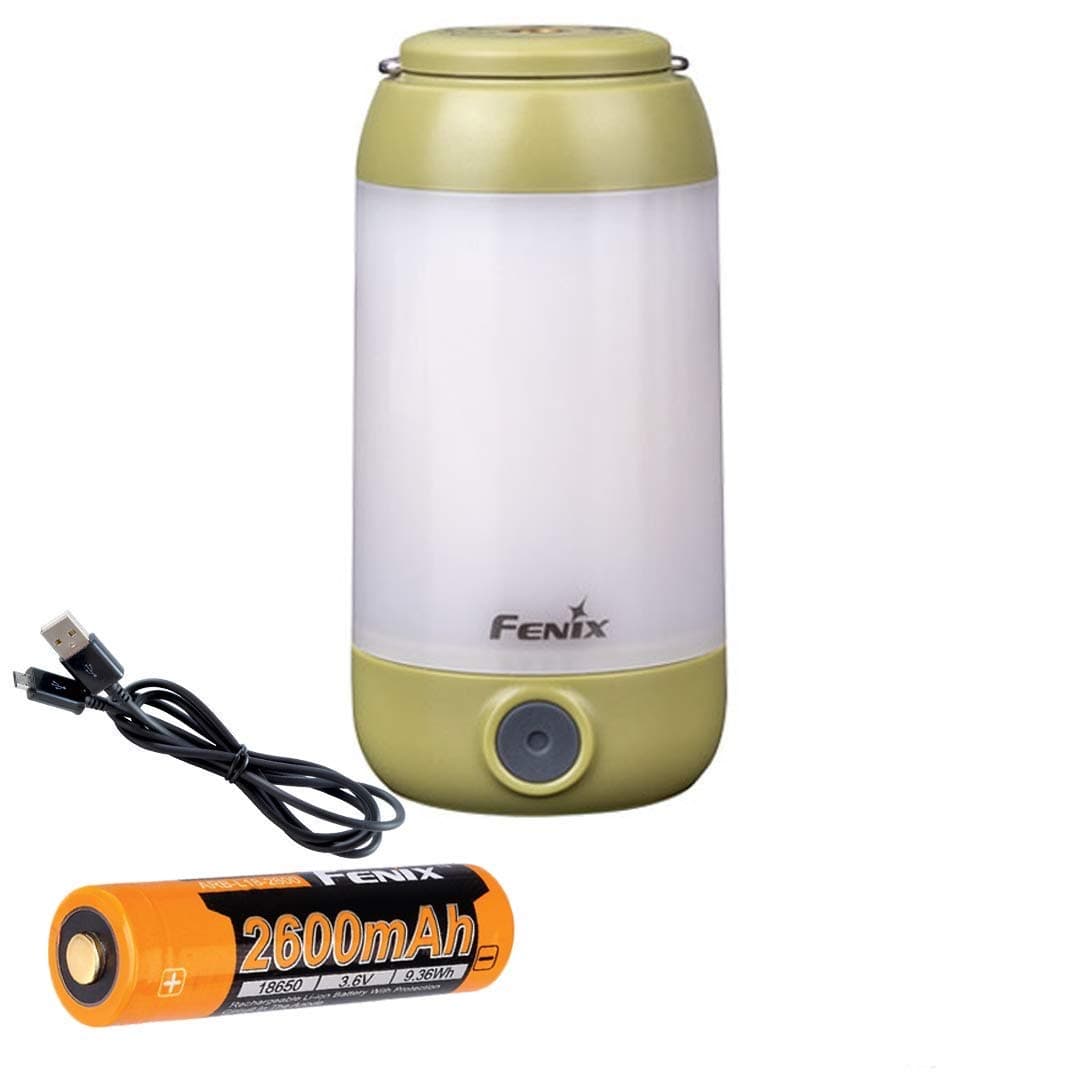 Fenix CL26R 400 Lumen White and Red LED Rechargeable Camping Lantern (Greeb) with Multi-Directional Lighting and LumenTac Organizer