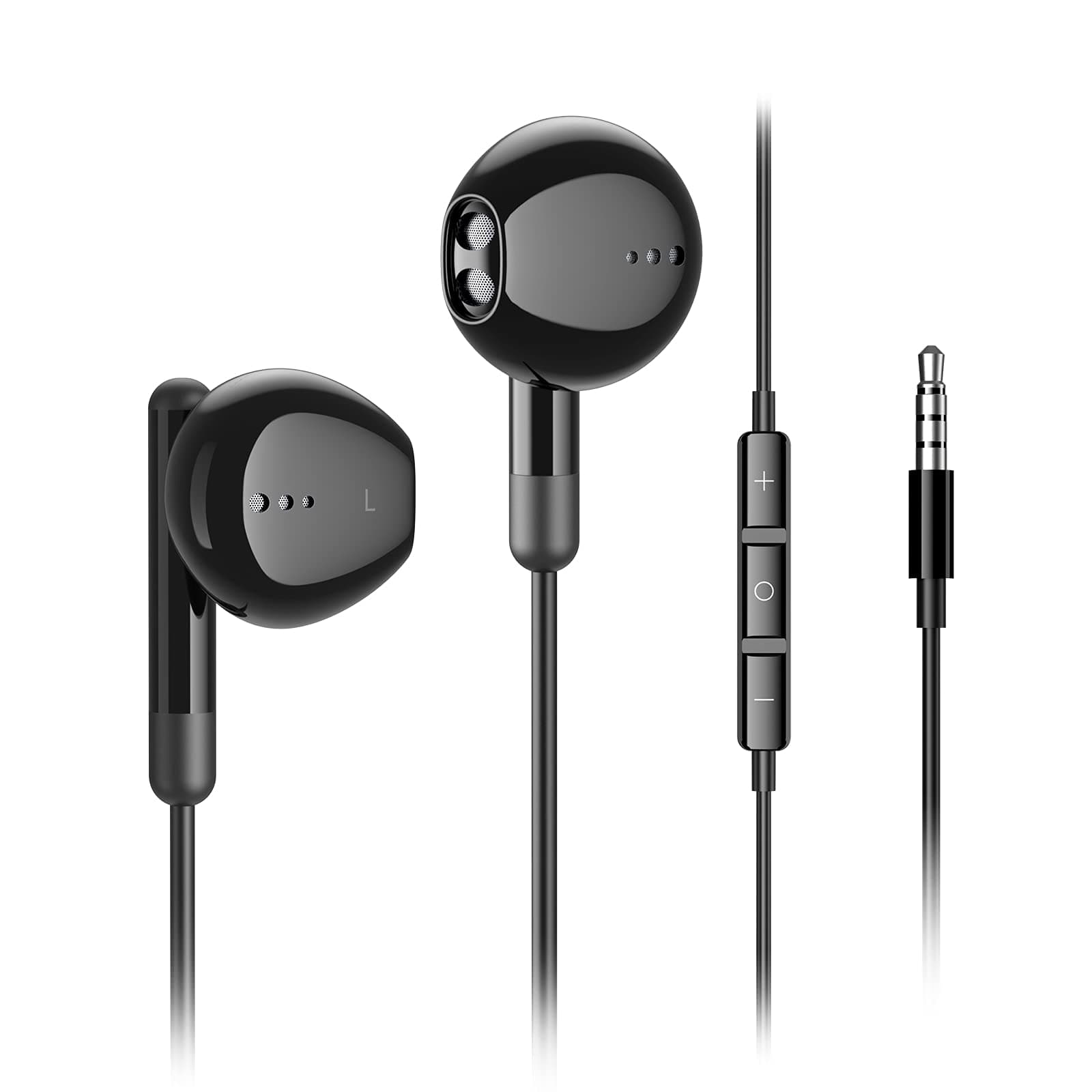 KimwoodWired Earbuds with Microphone, Wired Earphones in-Ear Headphones HiFi Stereo, Powerful Bass and Crystal Clear Audio, Compatible with iPhone, iPad, Android, Computer Most with 3.5mm Jack