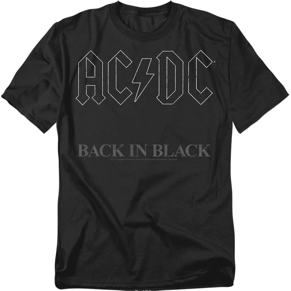 ACDC Back in Black Logo Rock Album T Shirt