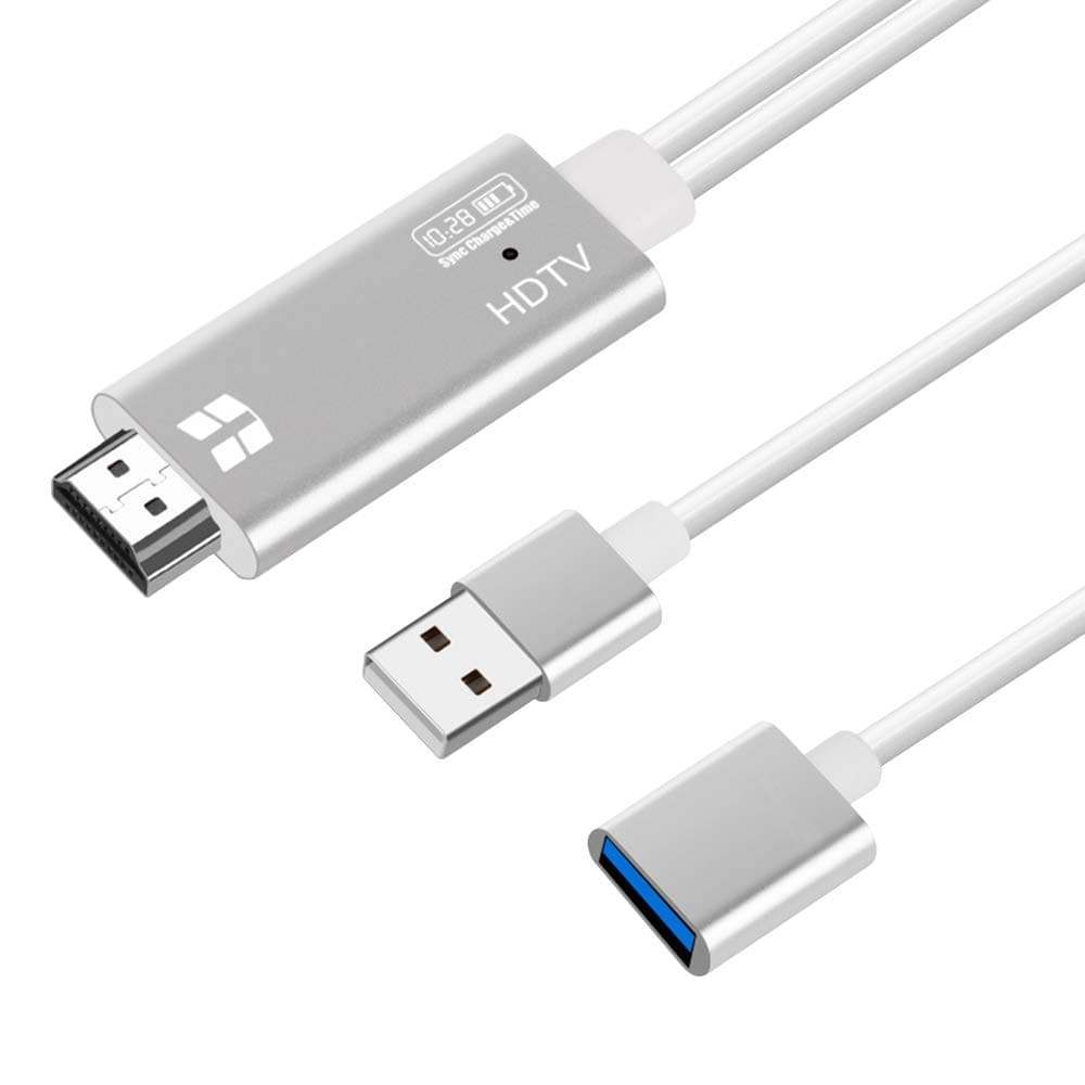 USB Digital AV HDMI Cable Adapter TV Projector Plug and Play HDMI Adapter Screening Mirroring for iPhone/iPad and Android Smartphones