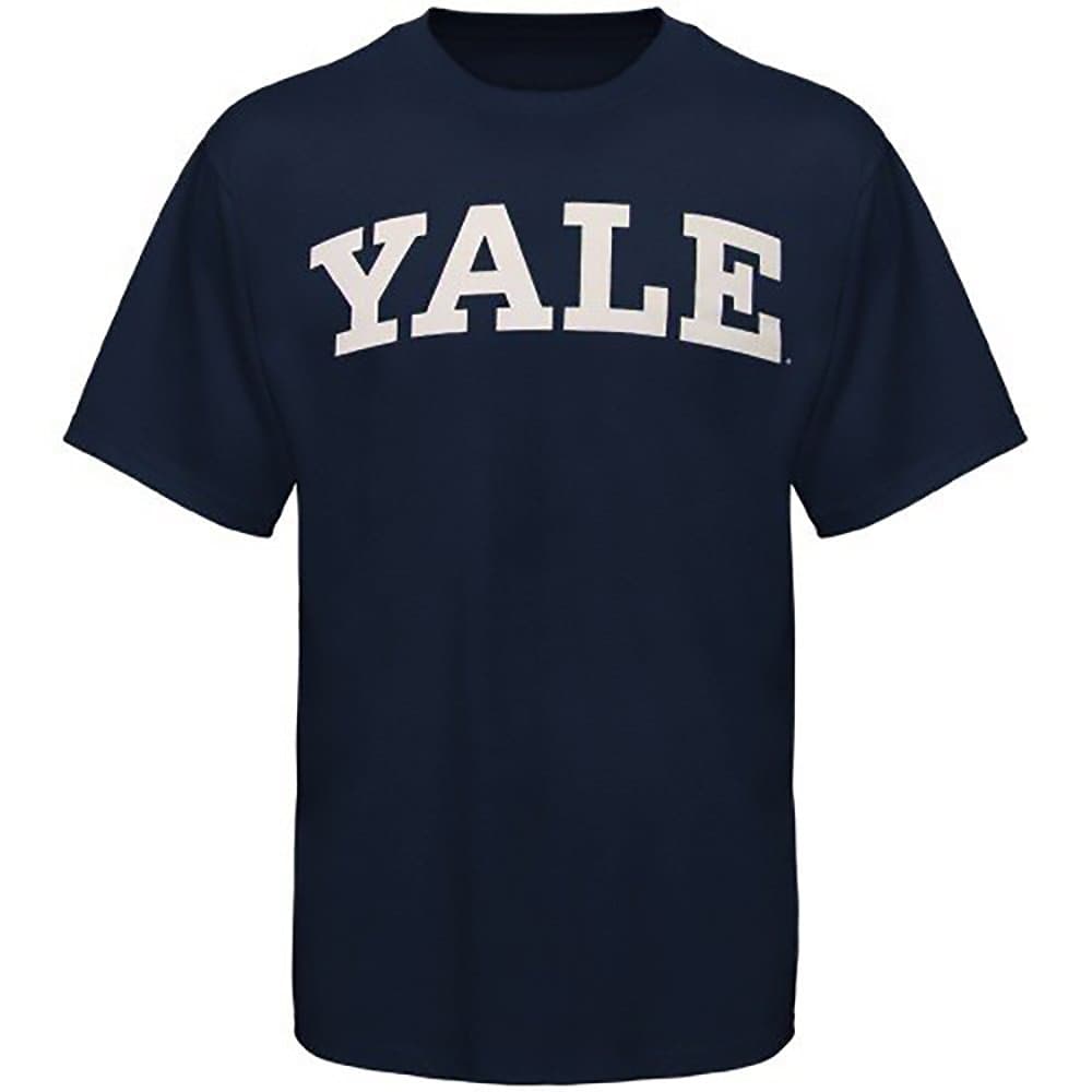 Yale University T-Shirt NCAA Yale Bulldogs Navy Blue Arched T-shirt Bulldogs L