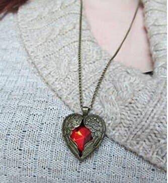 Destiel Heart Angel Wings Necklace