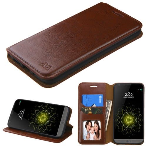 LG G5 Case,LG G5 Wallet,IDEA LINE INC(TM) For LG G5 Brown Wallet Leather Case Fancy Diary Premium Color Pouch ID Credit Card Cover Flip Folio Book Style with Money Slot+Free Stylus Pen