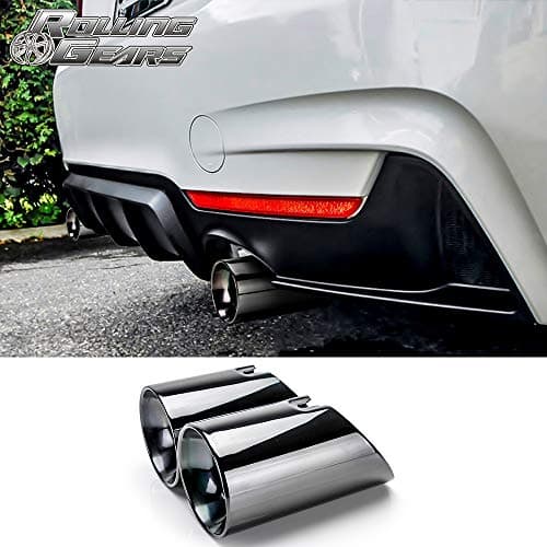Rolling Gears 3.5" Dual Exhaust Muffler Tips Compatible with 4er (F32/ F33/ F36) 435i xDrive, Burnt Blue (Glossy Black)