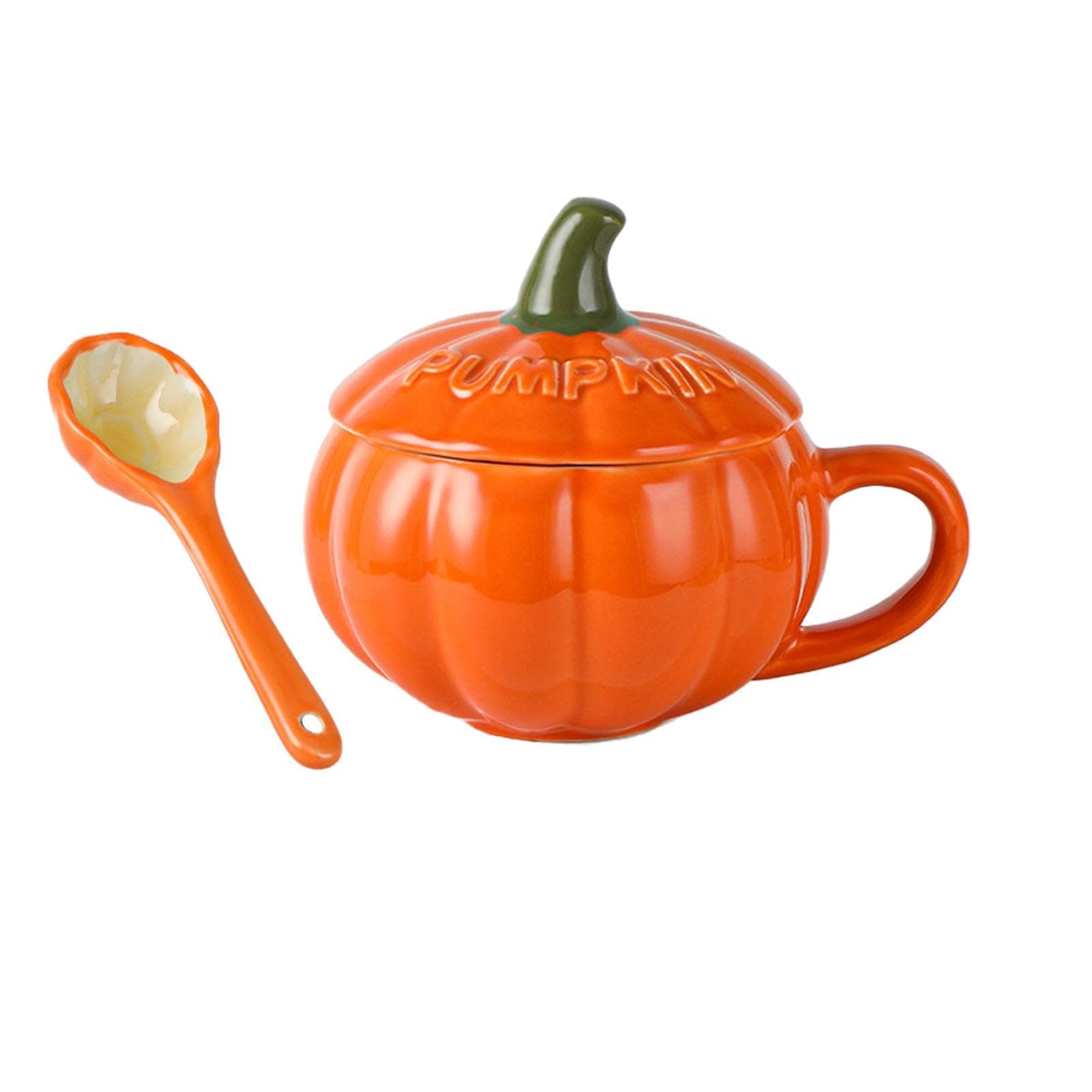 ZUREGO Halloween Pumpkin Mug, Ceramic Pumpkin Coffee Cups, 2023 New Pumpkin Autumn Coffee Mugs, Cute Pumpkin Drinking Cup with Handle, for Water, Milk, Tea, Gifts & Home Decor (4Types)