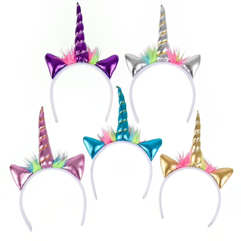 Novelty Toys Metallic Unicorn Headbands - 12 ct