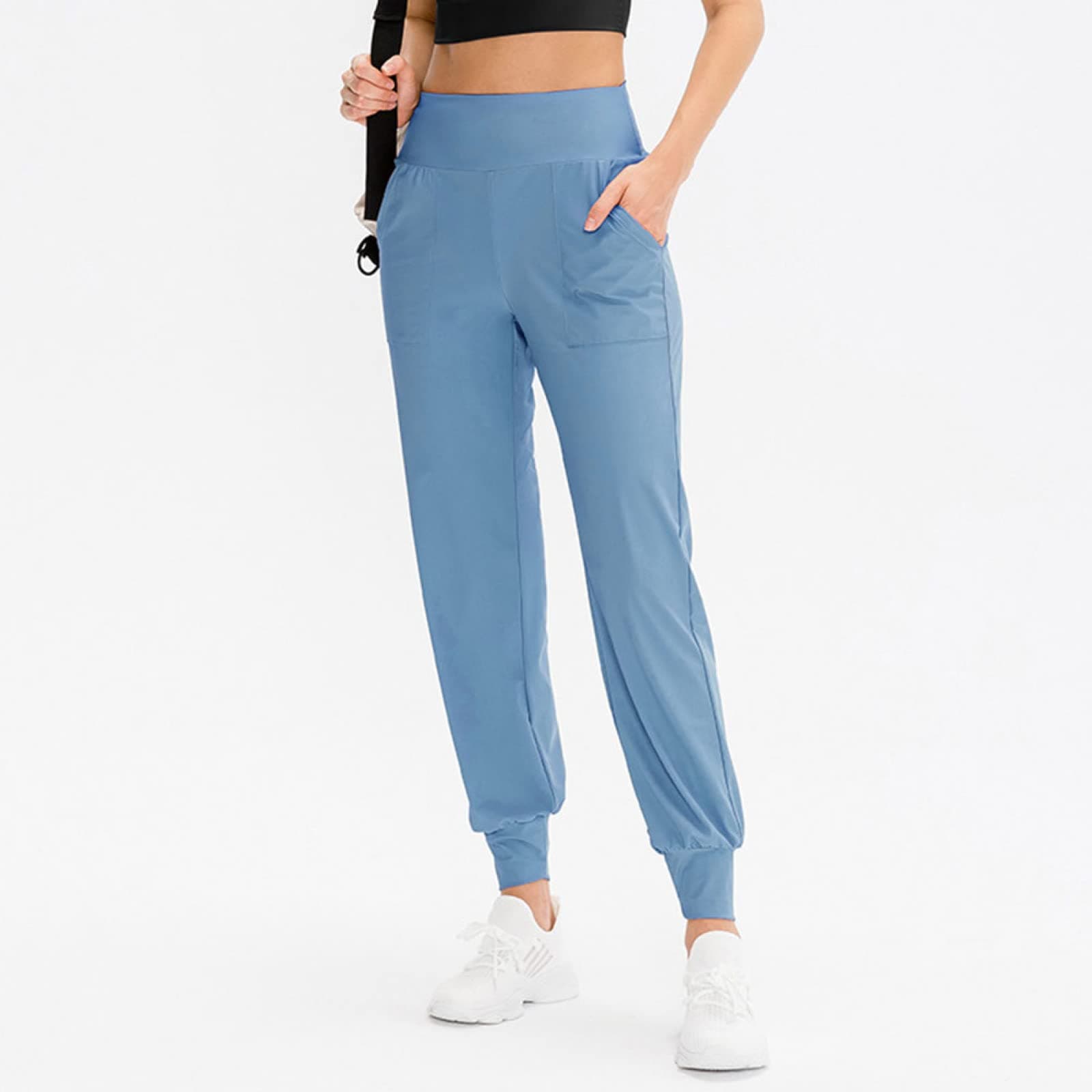 XINDUO Athletic Ladies Sweatpants,Casual Loose Quick Dry Gym Pants,fog blue C,8/L#,Women's Pants Soft Tracksuit