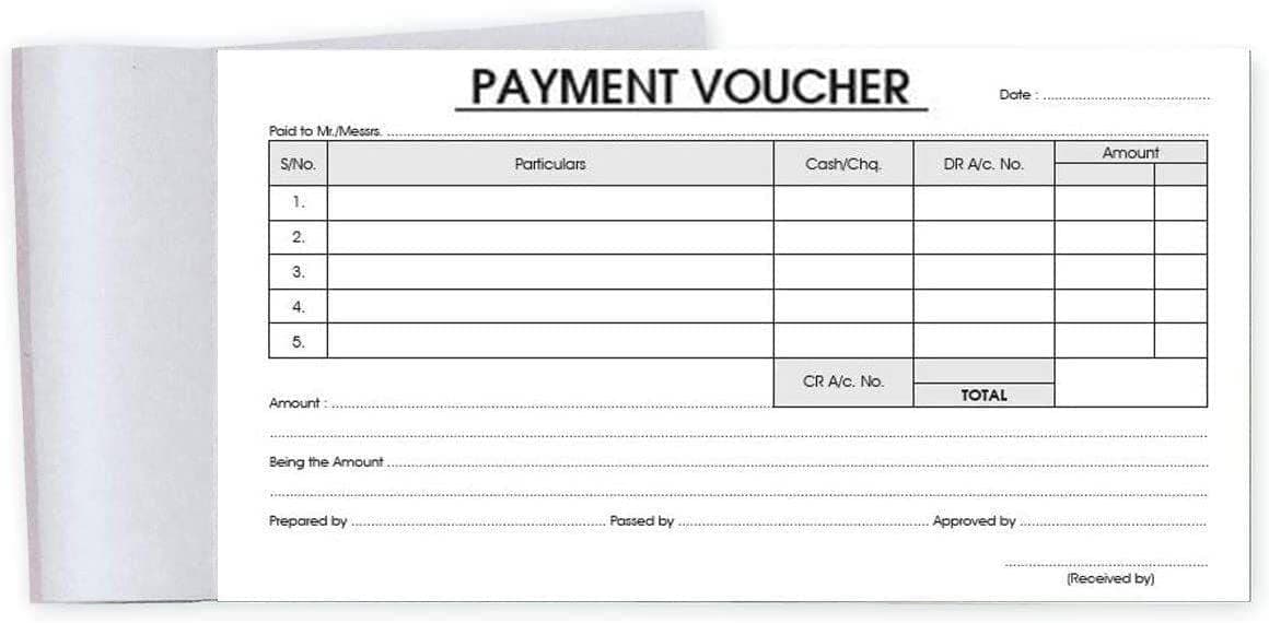 MARKQ Payment Voucher Book, 50 Sheets, For Shops Small Business, Offices Supplies (A5)
